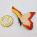 Sterling Silver & Colourful Enamel Butterfly or Moth Brooch Antique c1940 Deco
