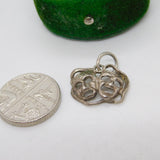 Sterling Silver Comedy Tragedy Muse Masks Charm Pendant Vintage c1970