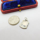 Sterling Silver and Enamel Coniston Travel Shield Charm Pendant Vintage c1970