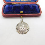 Sterling Silver Star Pattern Drop Charm Pendant Vintage c1970
