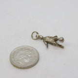 Sterling Silver Football Player Charm Pendant Vintage c1970s