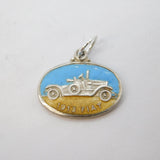 Sterling Silver Enamel 1913 Fiat Car Charm Pendant Vintage c1970