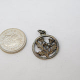 Sterling Silver Scottish Thistle Charm Pendant Vintage c1970