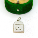 Sterling Silver "Clovelly 1 Mile" Milestone Charm Pendant Vintage c1970