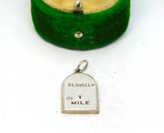 Sterling Silver "Clovelly 1 Mile" Milestone Charm Pendant Vintage c1970