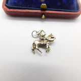 Sterling Silver Mounted Solder on Horseback Charm Pendant Vintage c1970