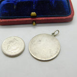 Sterling Silver Large Saint Christopher Travel Charm Pendant Vintage c1970