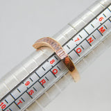 Rose-Gold On Sterling Silver Pink CZ Wishbone Band Ring Vintage c2000 Size P