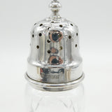 Sterling Silver Floral & Cut Glass Sugar Caster Vintage 1993 Birmingham