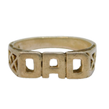 Sterling Silver "DAD" Band Dress Ring Vintage c1970 Size T 1/2
