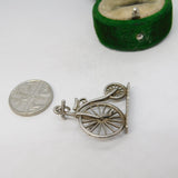 Sterling Silver Pennyfarthing Bicycle Charm Pendant Vintage c1970