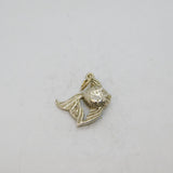 Sterling Silver Patterned Goldfish Charm Pendant Vintage c1970s