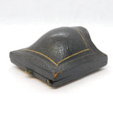 Victorian Tooled Leather Domed Fitted Jewellery Brooch Box Antique c1880s