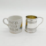 William IV Sterling Silver Lined Pattern Christening Mug Antique 1833 London