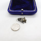 Sterling Silver Wise Owl with Birds in the Eyes Charm Pendant Vintage c1970