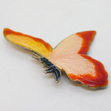 Sterling Silver & Colourful Enamel Butterfly or Moth Brooch Antique c1940 Deco