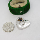 Sterling Silver Swirling Heart Charm Pendant Vintage c1970