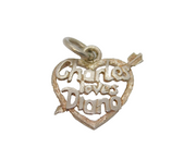 Sterling Silver "Charles Loves Diana" Heart Charm Pendant Vintage c1980