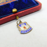 Sterling Silver & Enamel Devon Shield Charm Pendant Vintage c1970