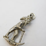 Sterling Silver Goblin with Pickaxe Charm Pendant Vintage c1970s