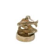 Sterling Silver Two Fish Pisces Horoscope Symbol Charm Pendant Vintage c1970s