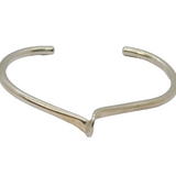 Sterling Silver Wishbone Twist Front Cuff Bangle Bracelet Contemporary c2000