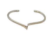 Sterling Silver Wishbone Twist Front Cuff Bangle Bracelet Contemporary c2000