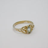 Sterling Silver Blue Topaz Celtic Style Dress Ring Vintage c1970 Size L 1/2