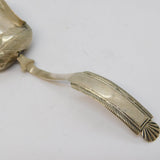 19th Century Dutch Sterling Silver Bright Cut Mustard Spoon Antique c1890