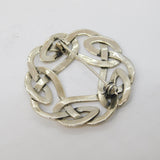 Sterling Silver Celtic Knot Pattern Brooch Pin Vintage c1970