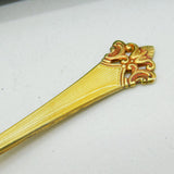 Magnus Aase Boxed Set of Sterling Silver Gilt & Enamel Teaspoons Antique c1920s
