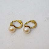 Sterling Silver Gilt Pearl Set Clip-On Earrings Vintage c1970