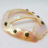 Georgian Large Carved Mother of Pearl Novelty Horseshoe Belt Buckle Antique