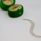 Sterling Silver Planished S-Shaped Long Drop Pendant Vintage c1970