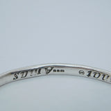 Sterling Silver Latin 'Amo, Amas, Amat' Sweetheart Bangle Bracelet Vintage 1998