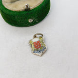 Sterling Silver Enamel Singapore Shield Charm Pendant Vintage c1970