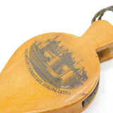 Victorian Mauchline Ware 'Stirling Castle' Bellows Pin Cushion Antique c1880s