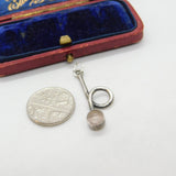 Sterling Silver Loop Cabochon Quartz Charm Pendant Vintage c1970