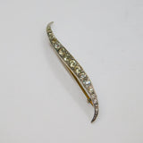 .900 Silver Graduating Paste Set Art Deco Curve Brooch Antique c1930