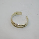 Sterling Silver Patterned Textured Adjustable Band Ring Modern c2000 Size H 1/2