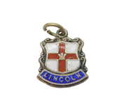 Sterling Silver Enamel Lincoln Souvenir Charm Pendant Vintage c1970