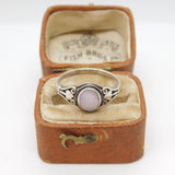 Sterling Silver Mother of Pearl Dress Ring Vintage c1970 Size N UK