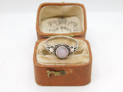 Sterling Silver Mother of Pearl Dress Ring Vintage c1970 Size N UK