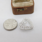 Sterling Silver Paste Set Heart Charm Pendant Vintage c1970