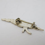 Sterling Silver & Enamel Swallow Brooch Pin Antique c1920 AF Art Deco
