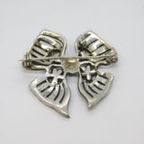Sterling Silver Marcasite Art Deco Bow Form Brooch Pin Antique c1930