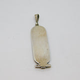 Sterling Silver Egyptian Hieroglyphics Drop Pendant Vintage c1970s