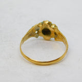 Victorian 15ct Yellow Gold, Turquoise & Diamond Floral Cluster Ring Antique