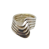 Sterling Silver 5 Strand Twist Front Wide Studio Ring Vintage c1990 Size O 1/2