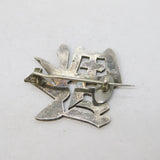 19th Century Chinese Sterling Silver Good Fortune Brooch Pin Antique c1890s